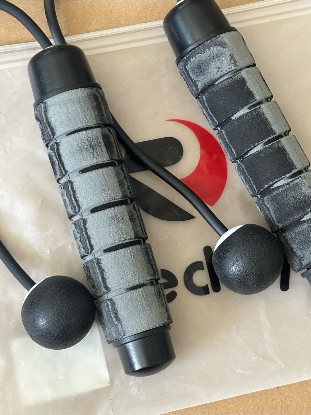 Redify Black Foam-Grip Jump Rope with Ball Handles